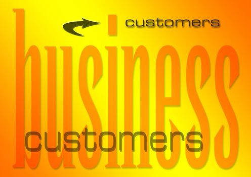 business customers illustration on flaming background