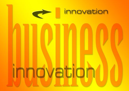 business innovation illustration on a sunburst background