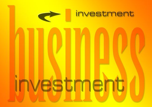 business investment illustration on a sunburst background