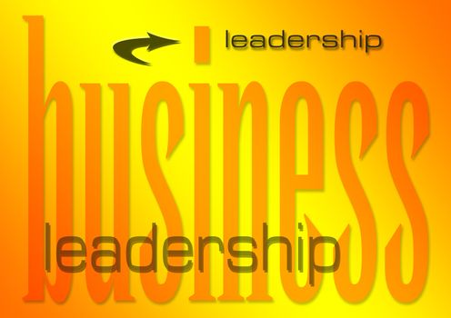 business leadership illustration on a sunburst background