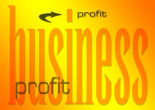 business profit illustration on flaming background