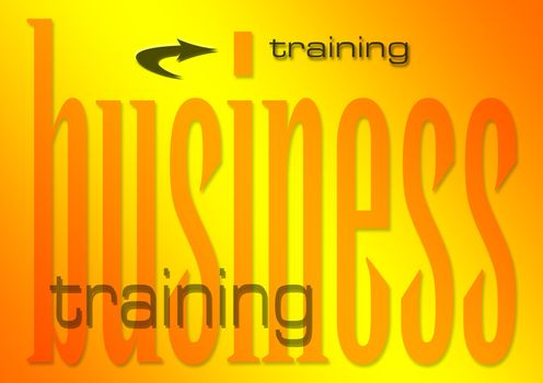 business training illustration on a sunburst background