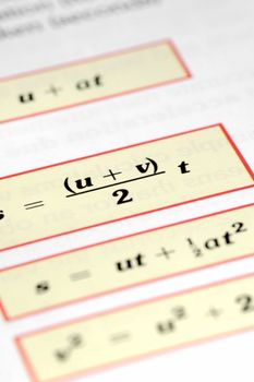 random mathematical equations closeup