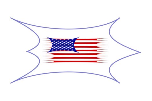 illustration of stars and stripes over animal skin shape