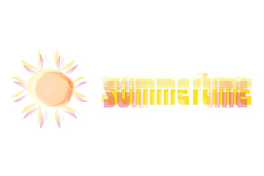 glowing sun summertime illustration