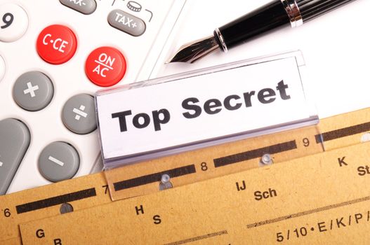 top secret folder or file in a business office