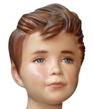 Child Mannequin Head isolated with clipping path          