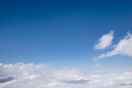 It is blue sky and beautiful cloud background.