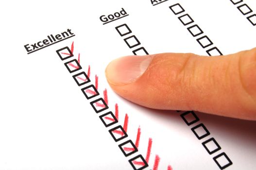 satisfaction survey showing marketing concept to improve sales