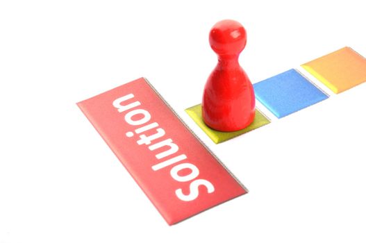 solution for busines problem concept with word an pawn