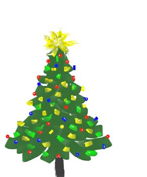 hand painted christmas tree for the festive season