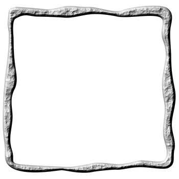 3d abstract stone frame isolated in white