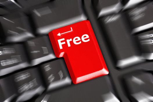 free button or key on keyboard showing sale concept