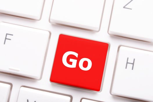 start concept with button or key showing business success concept