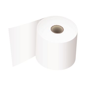 white toilet roll with perforations and realistic shadow