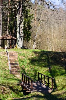 bridge and a staircase in the Spring Park