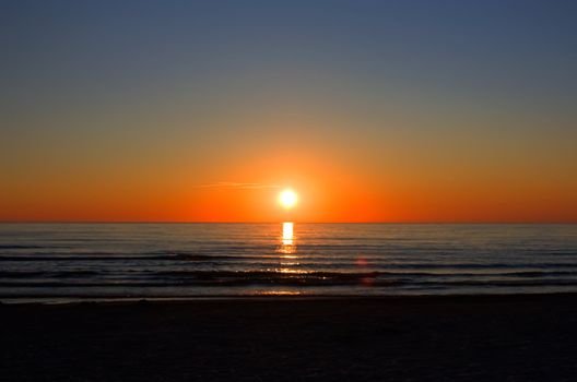 sunset, sea