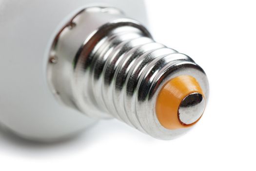 Macro view of lamp cap isolated on the white background