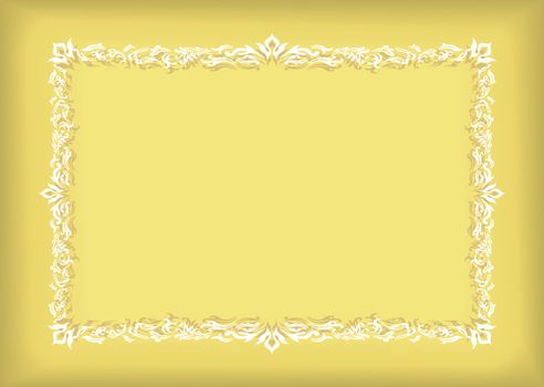yellow certificate frame with floral theme and grunge effect