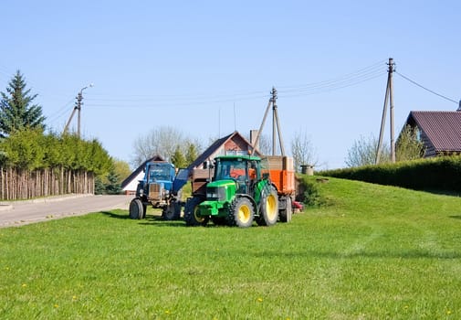 rural landscape, tractors