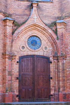 door in an old church