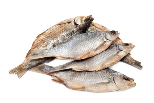 Dried fish, roech insulated on white background
