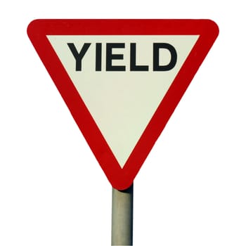 Give way or yield traffic sign isolated