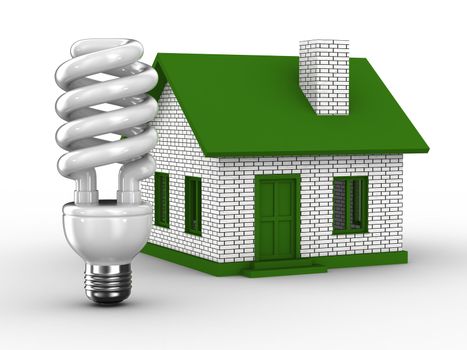 Power efficiency of house. Isolated 3D image