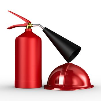 fire extinguisher on white background. Isolated 3D image