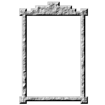 3d stone frame isolated in white