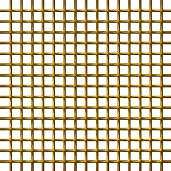 3d golden net isolated in white