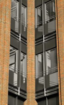 brick and glass architectural abstract