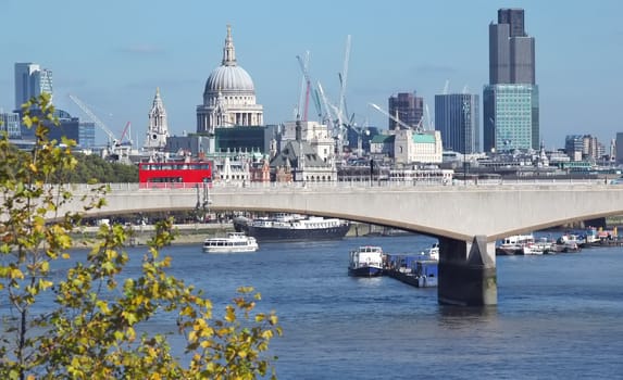 london skyline across the river thames