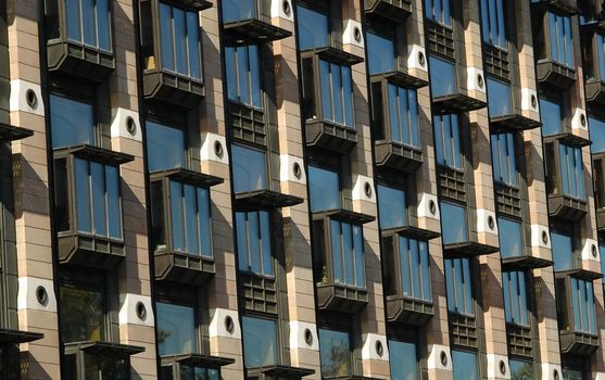 modern office windows of a british government building in central london