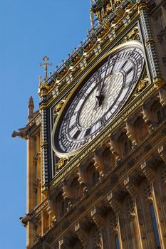 london's big ben clock tower detail