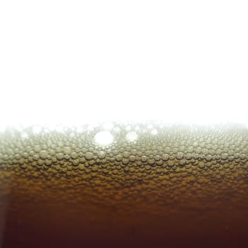 Beer foam in a glass, with copy space