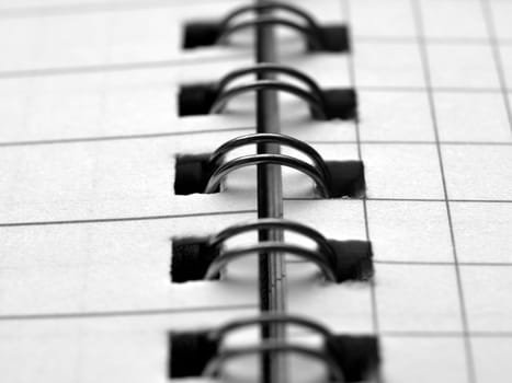 Detail of a blank page on a notebook
