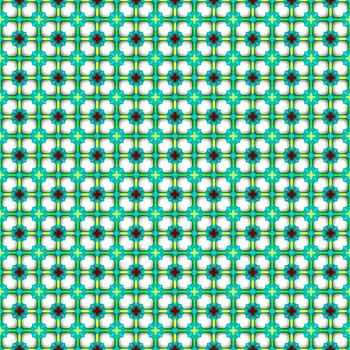 seamless texture of abstracted little green flowers on a maze