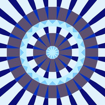 mandala like pattern of blue and grey abstract circle shapes