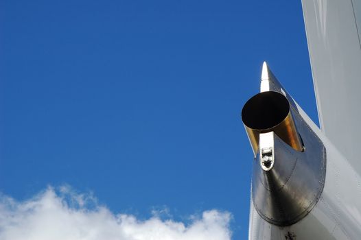 aircraft fuel dump outlet nozzle close-up