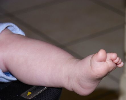babies foot and toes with chunky leg 