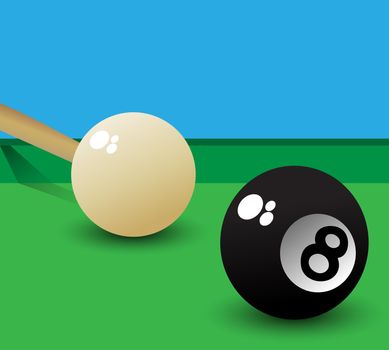 Pool game background, ball eight