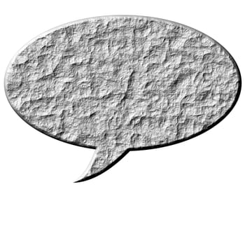 3d stone speech bubble isolated in white