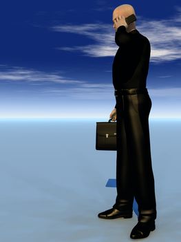 Businessmen holding a mobile phone.