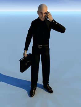 Businessmen holding a mobile phone.