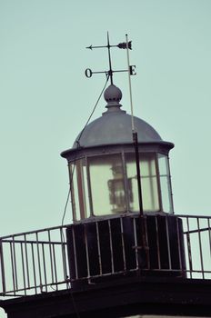 Detail shot of french lighthouse in brittany, France