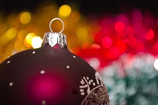 The colored abstract christmas lights as background