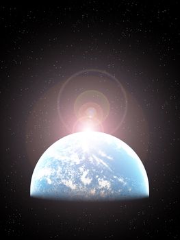 An alien world in space.