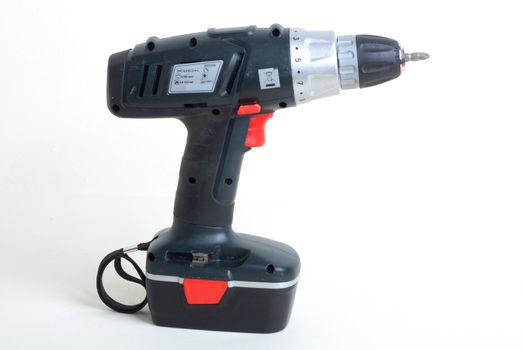 cordless screwdriver on white