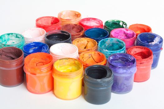 opened gouache cans